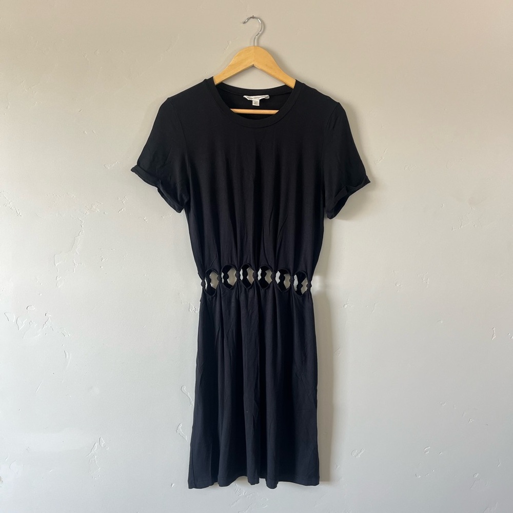 American Eagle | Black Short Sleeve Cutout Mini Dress